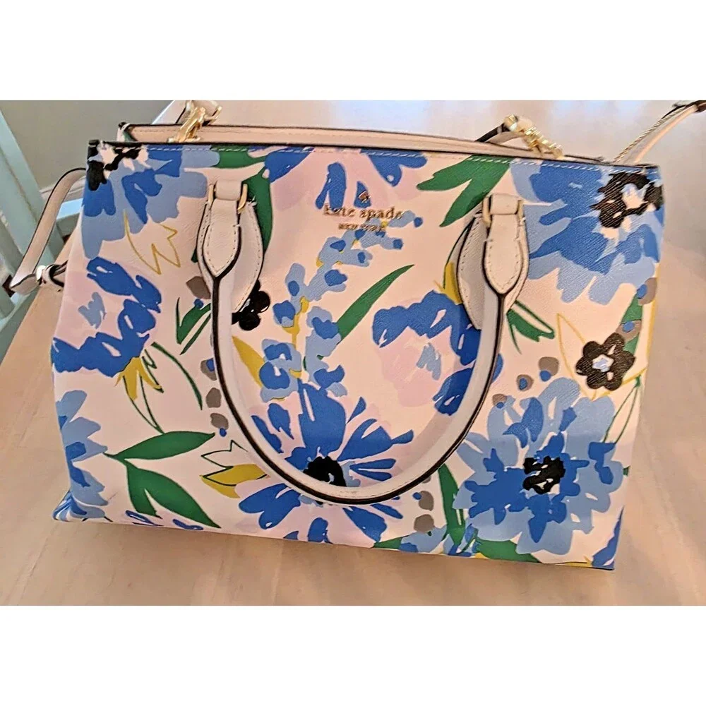 KATE SPADE RAE FLORAL MEDIUM SATCHEL KL061 MULTI CREAM NWT